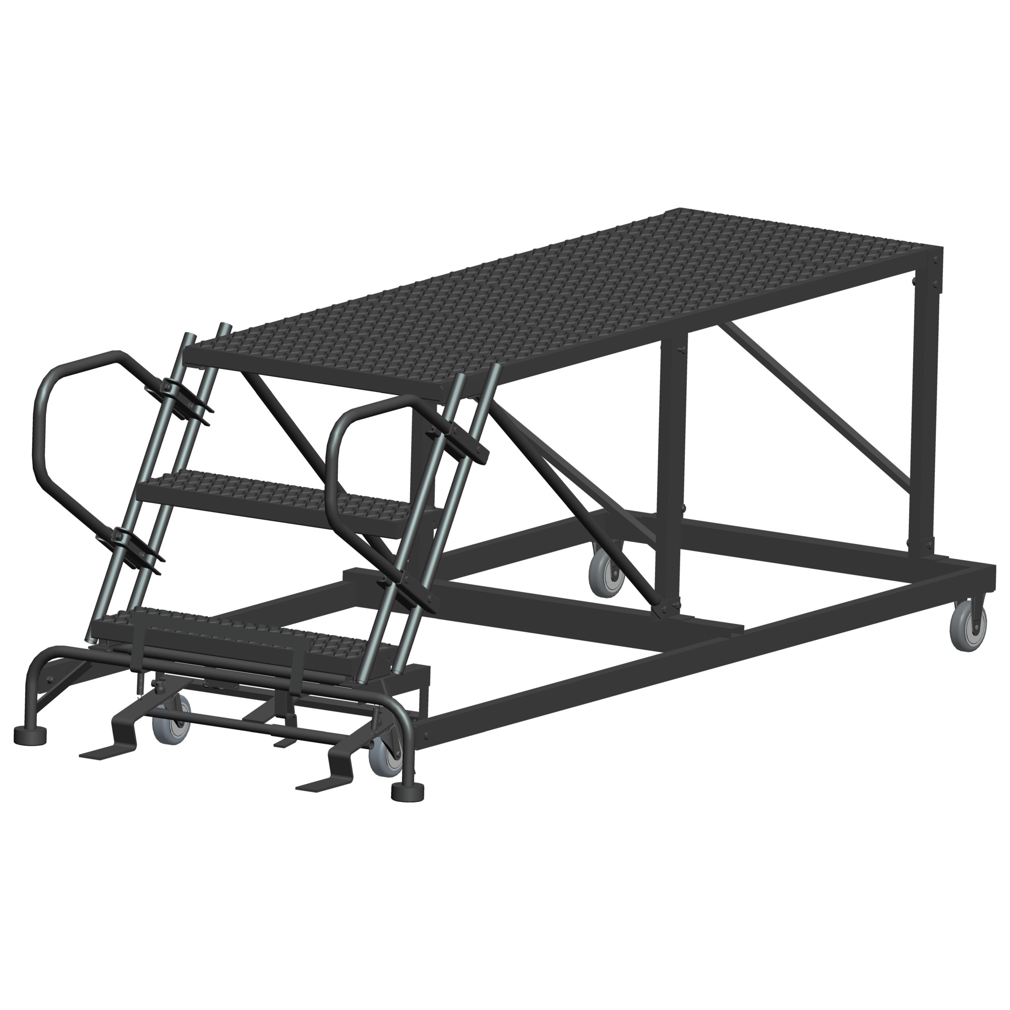 Ballymore, Rolling Work Platform, Overall Height 30 in, Steps 3, Material Steel, Model# SW-SNR3-3672